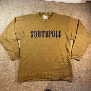 Southpole Men's Gold and Brown Jumper